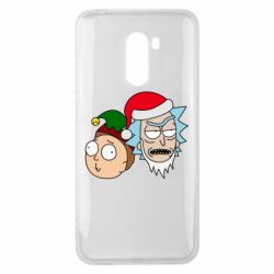 Чехол для Xiaomi Pocophone F1 New Year's Rick and Morty - PrintSalon