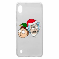 Чехол для Samsung A10 New Year's Rick and Morty