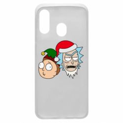Чехол для Samsung A40 New Year's Rick and Morty - PrintSalon