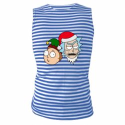 Майка-тельняшка New Year's Rick and Morty - PrintSalon