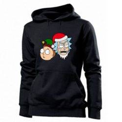 Женское худи New Year's Rick and Morty - PrintSalon
