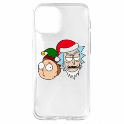 Чехол для iPhone 12 mini New Year's Rick and Morty - PrintSalon