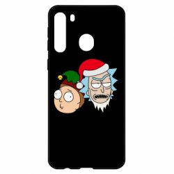 Чехол для Samsung A21 New Year's Rick and Morty