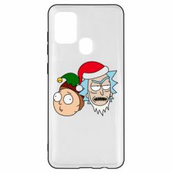 Чехол для Samsung A21s New Year's Rick and Morty - PrintSalon