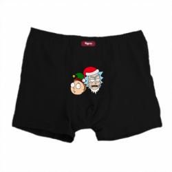 Трусы-боксеры New Year's Rick and Morty - PrintSalon