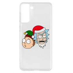 Чехол для Samsung S21+ New Year's Rick and Morty - PrintSalon