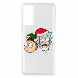 Чехол для Huawei P Smart 2021 New Year's Rick and Morty - PrintSalon