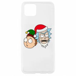 Чехол для Oppo A92s New Year's Rick and Morty - PrintSalon