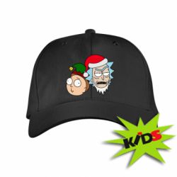 Детская кепка New Year's Rick and Morty - PrintSalon