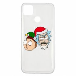 Чехол для Xiaomi Redmi 9c New Year's Rick and Morty