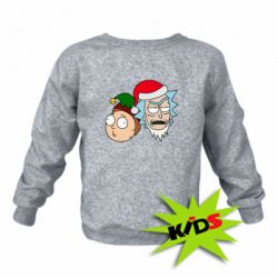 Детский свитшот New Year's Rick and Morty - PrintSalon