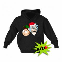 Детское худи New Year's Rick and Morty
