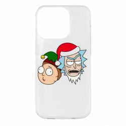 Чехол для iPhone 14 Pro New Year's Rick and Morty - PrintSalon