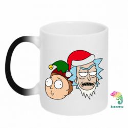 Чашка-хамелеон New Year's Rick and Morty