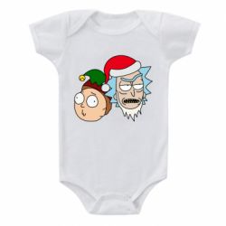 Детский бодик New Year's Rick and Morty - PrintSalon
