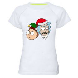 Женская футболка для спорта New Year's Rick and Morty - PrintSalon