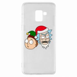 Чехол для Samsung A8+ 2018 New Year's Rick and Morty - PrintSalon