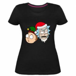 Женская премиум футболка New Year's Rick and Morty - PrintSalon