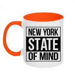 Чашка двухцветная 320ml New York state of mind - PrintSalon