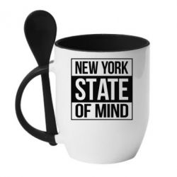 Чашка с ложкой New York state of mind - PrintSalon