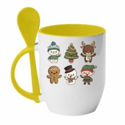 Чашка з ложкою Newborn New Year - PrintSalon