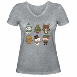 Жіноча футболка з V-подібним вирізом Newborn New Year