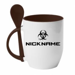 Чашка с ложкой Nickname Counter Strike logo - PrintSalon