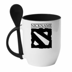 Чашка с ложкой Nickname Dota - PrintSalon