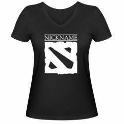 Женская футболка с V-образным вырезом Nickname Dota - PrintSalon