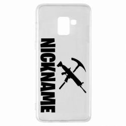 Чехол для Samsung A8+ 2018 Nickname fortnite weapons - PrintSalon