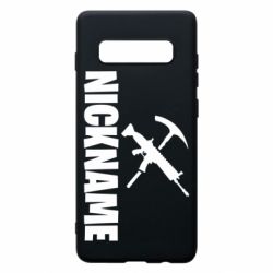 Чехол для Samsung S10+ Nickname fortnite weapons - PrintSalon