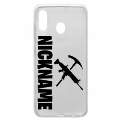 Чехол для Samsung A20 Nickname fortnite weapons - PrintSalon