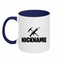 Чашка двухцветная 320ml Nickname fortnite weapons - PrintSalon