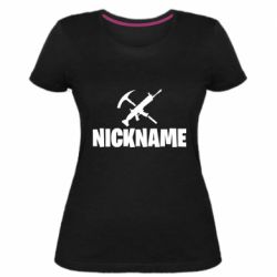 Женская премиум футболка Nickname fortnite weapons - PrintSalon