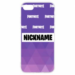Чехол для iPhone 7 Nickname Fortnite with logo - PrintSalon