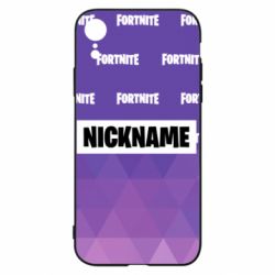 Чехол для iPhone XR Nickname Fortnite with logo - PrintSalon