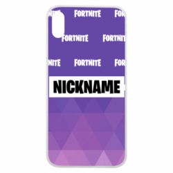 Чехол для iPhone Xs Max Nickname Fortnite with logo - PrintSalon