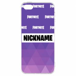 Чехол для iPhone5/5S/SE Nickname Fortnite with logo - PrintSalon