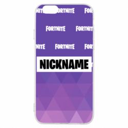 Чехол для iPhone 6/6S Nickname Fortnite with logo - PrintSalon