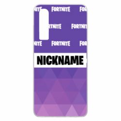 Чехол для Huawei P30 Nickname Fortnite with logo - PrintSalon