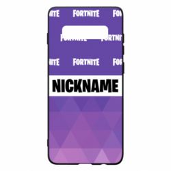 Чехол для Samsung S10+ Nickname Fortnite with logo - PrintSalon