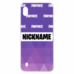 Чехол для Samsung A10 Nickname Fortnite with logo - PrintSalon