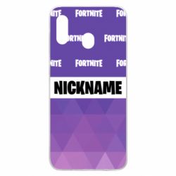 Чехол для Samsung A30 Nickname Fortnite with logo - PrintSalon