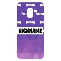 Чехол для Samsung A8 2018 Nickname Fortnite with logo