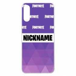 Чехол для Samsung A70 Nickname Fortnite with logo - PrintSalon
