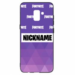 Чехол для Samsung A8+ 2018 Nickname Fortnite with logo - PrintSalon