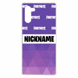 Чехол для Samsung Note 10 Nickname Fortnite with logo - PrintSalon