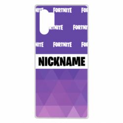 Чехол для Samsung Note 10 Plus Nickname Fortnite with logo - PrintSalon