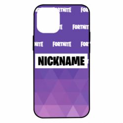 Чехол для iPhone 12 mini Nickname Fortnite with logo - PrintSalon
