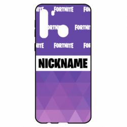 Чехол для Samsung A21 Nickname Fortnite with logo - PrintSalon